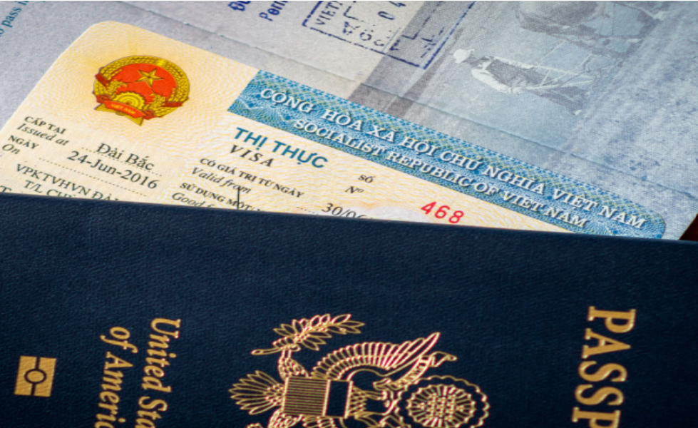 Vietnam traditional embassy visa on passport