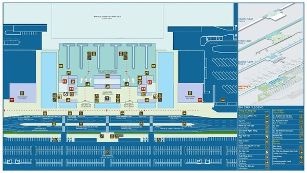 Location map of international terminal T2 of Noi Bai Airport - Entry point for international tourists