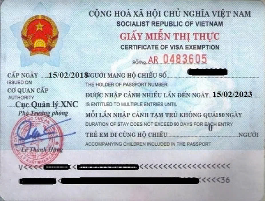 The 5-year visa exemption of Vietnam allows multiple-entry (Source: collected)